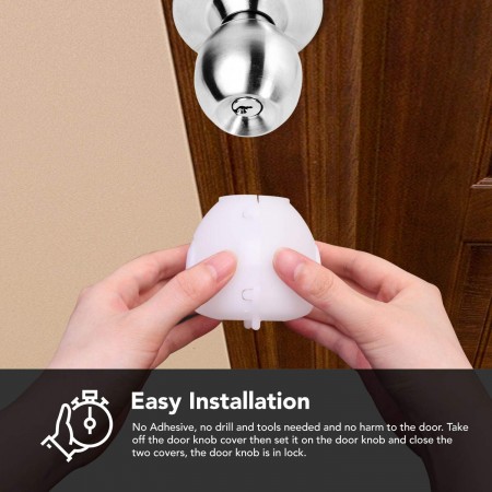 Meidong 4 Pack Baby Safety Door Knob Covers Door Knob Locks
